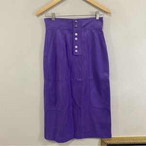 SNIDEL Purple Button-Front Women's Skirt, Midi, Fully Lined,‎ Size 1